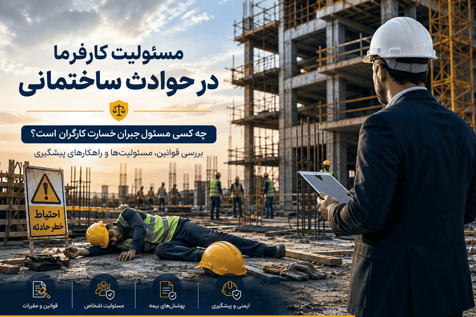 مسئولیت کارفرما در حوادث ساختمانی
